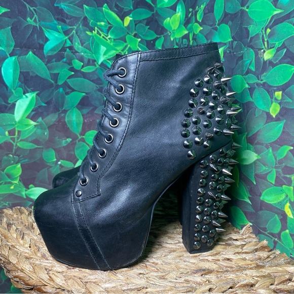 Jeffrey Campbell litas spike leather heels lace boots - Picture 5 of 9